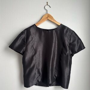 Vintage cropped satin tailored top